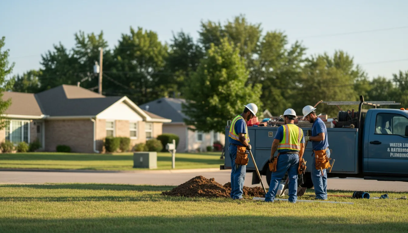 Residential water line and bathroom plumbing service in Reliance, WY